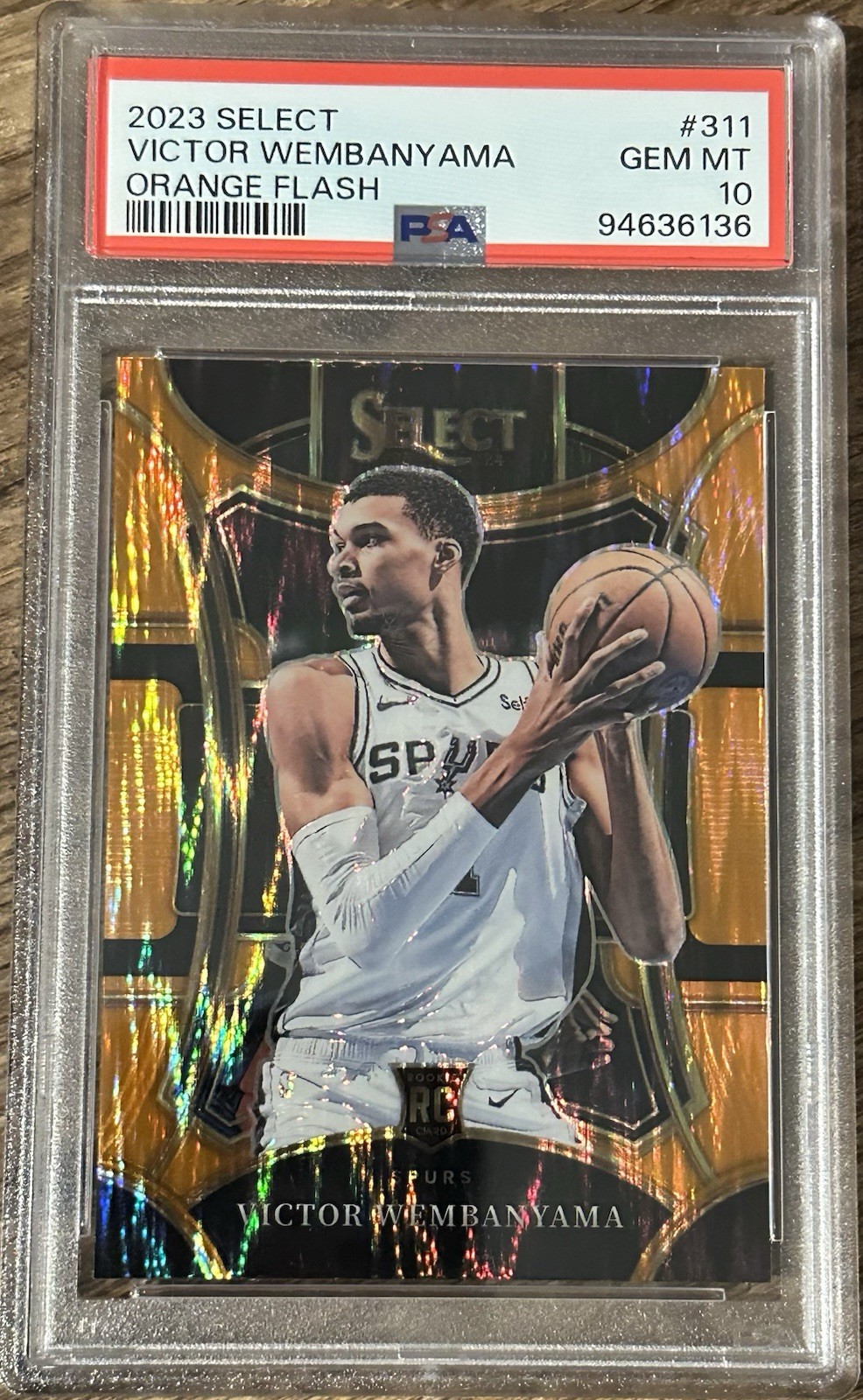2023 Select Victor Wembanyama Orange Flash Rookie #311 PSA 10