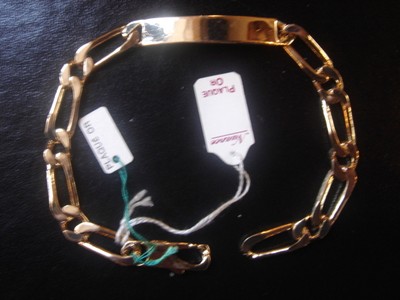 Bracelet Gourmette Vintage Plaque Or 18g - Longueur 21 Cm - Neuf (vieux Stock)