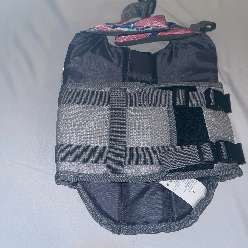 Dog Life Jacket S Pink Camo/ Reflective/ Rescue Handle/D-Ring/Lightweight - Image 2 of 4