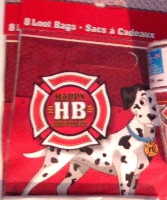 FIRE TRUCK PARTY Cumpleaños Fiesta Suministros Set Paquete Kit para 16 con Bolsas de Botín Foto 4 de 4