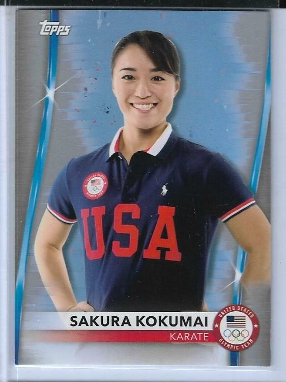 RARE 2020 TOPPS OLYMPICS #65 SAKURA KOKUMAI USA KARATE SILVER CARD
