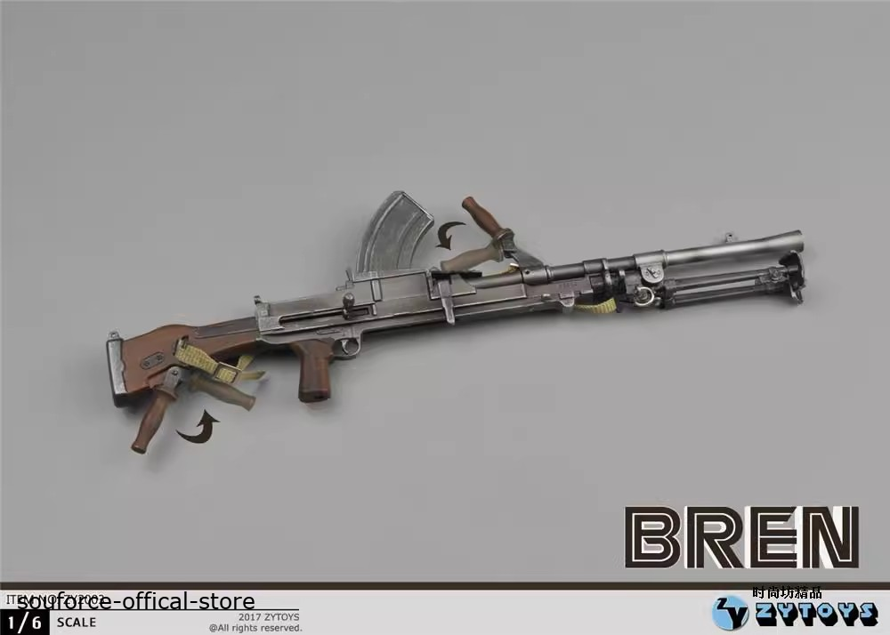 ZYTOYS 1/6 WWII Bruns Machine Gun Model World War II Toy For 12