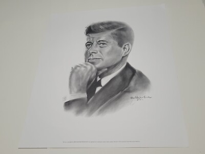 Robert Stephen Simon Lithograph Poster Print 35th US President John F Kennedy