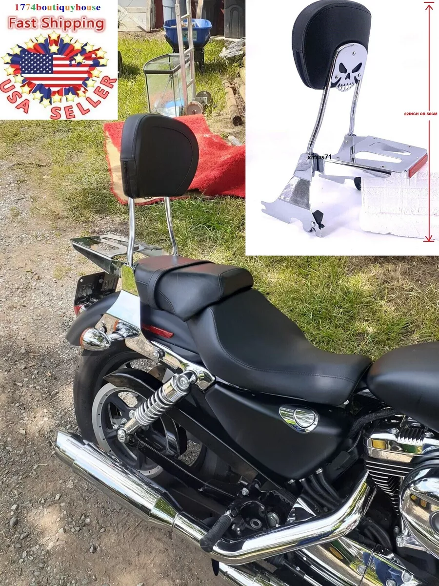SKULL Detachable Passenger Sissy Bar Luggage Rack HARLEY Seventy