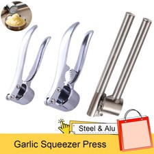 Garlic Squeezer Press Stainless Steel & Aluminum Crusher Removable Kitchen Tool