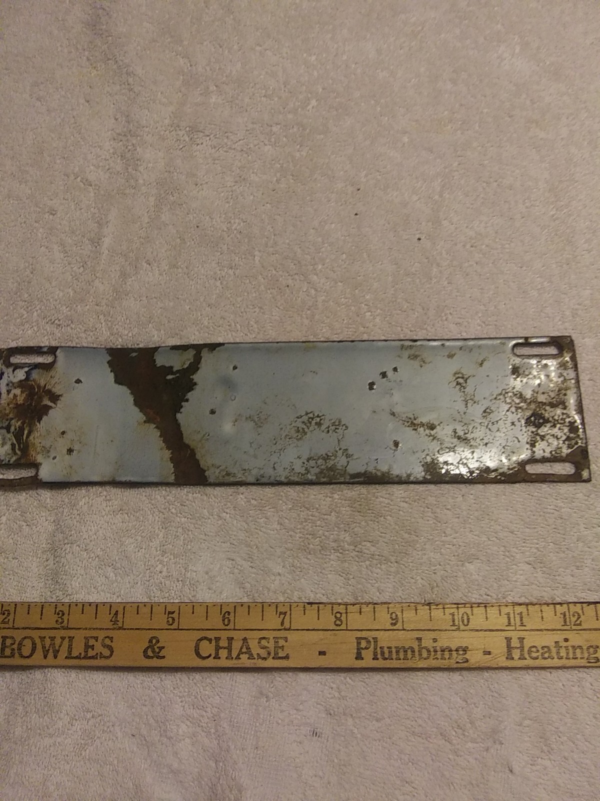 Vintage Porcelain Tampa Florida License Plate Topper Hot Rat Rod Sign