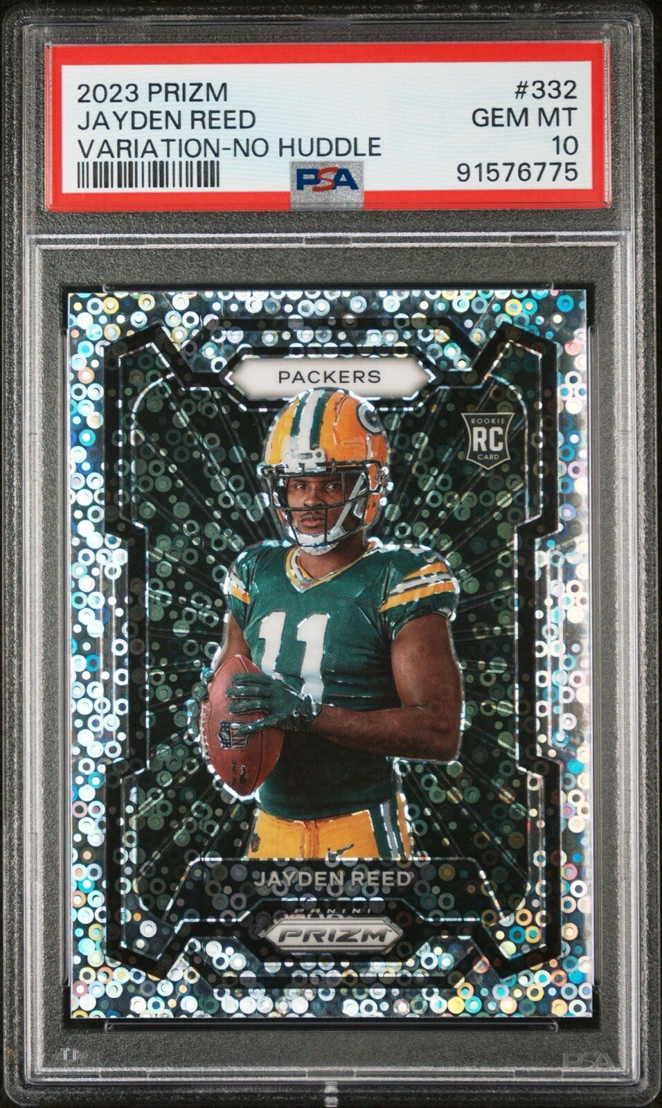 2023 PANINI PRIZM VARIATION-NO HUDDLE #332 JAYDEN REED ROOKIE RC PSA 10