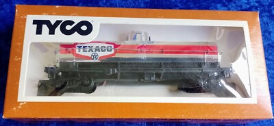 Tyco Texaco Single Dome Silber Tank Auto mit Box & Einsatzbox #367D H0