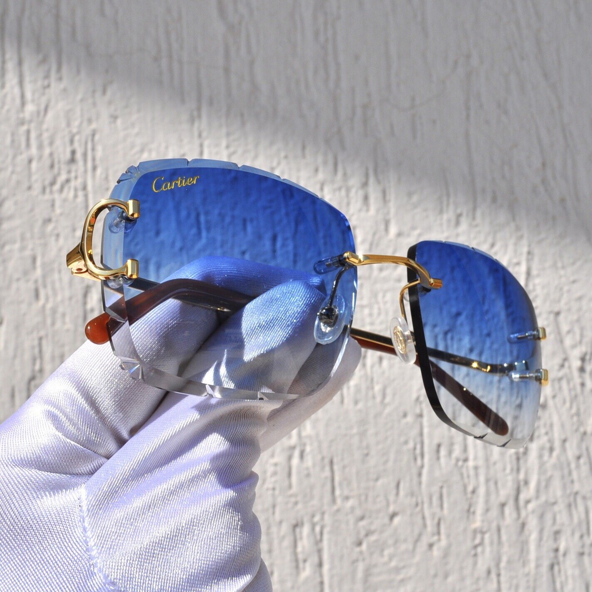 New Cartier rimless sunglasses fred glasses Diamond Cut
