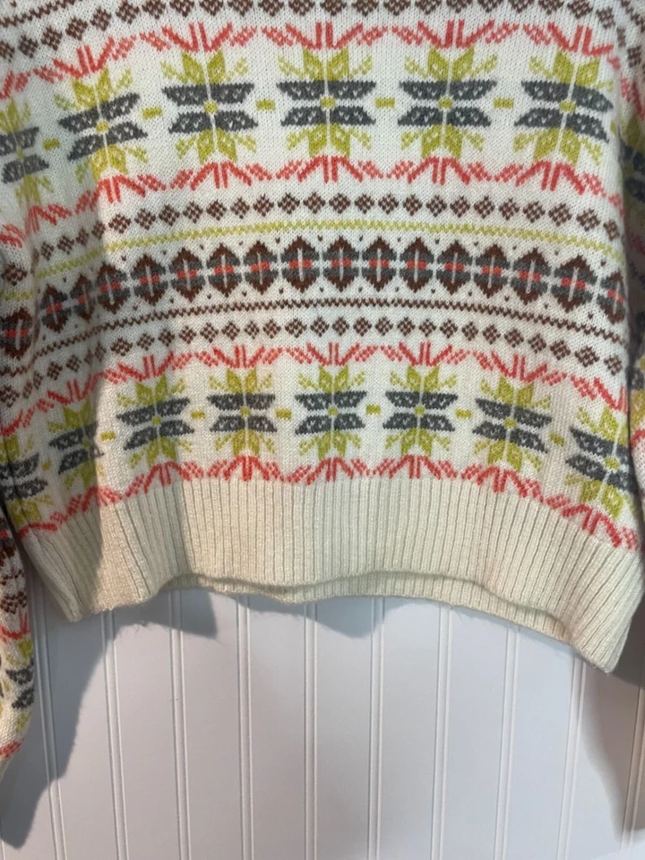 Bisou Fair Isle укороченный свитер кремовый с многоцветный размер S - Изображение 4 из 4