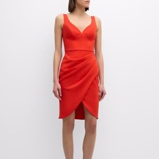 Black Halo Curtis Sleeveless Tulip Dress sunset coral NWT Retail 390 - 2