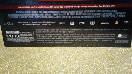 (1-564) "MARVEL AVENGERS: AGE OF ULTRON" DVD / PRE-WATCHED / WAVY-GRAVY / WS - Picture 9 of 12