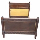 19th Century Italian Louis Xvi Style Carved Walnut antique Bed