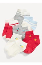 Old Navy Mixed Fruit Toddler 2T -3T Multicolor Unisex Ankle Socks 6-Pack