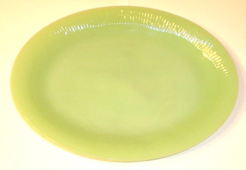 Vintage Fire-King Jadeite Green Jane Ray Oval Serving Platter 12" x 9"