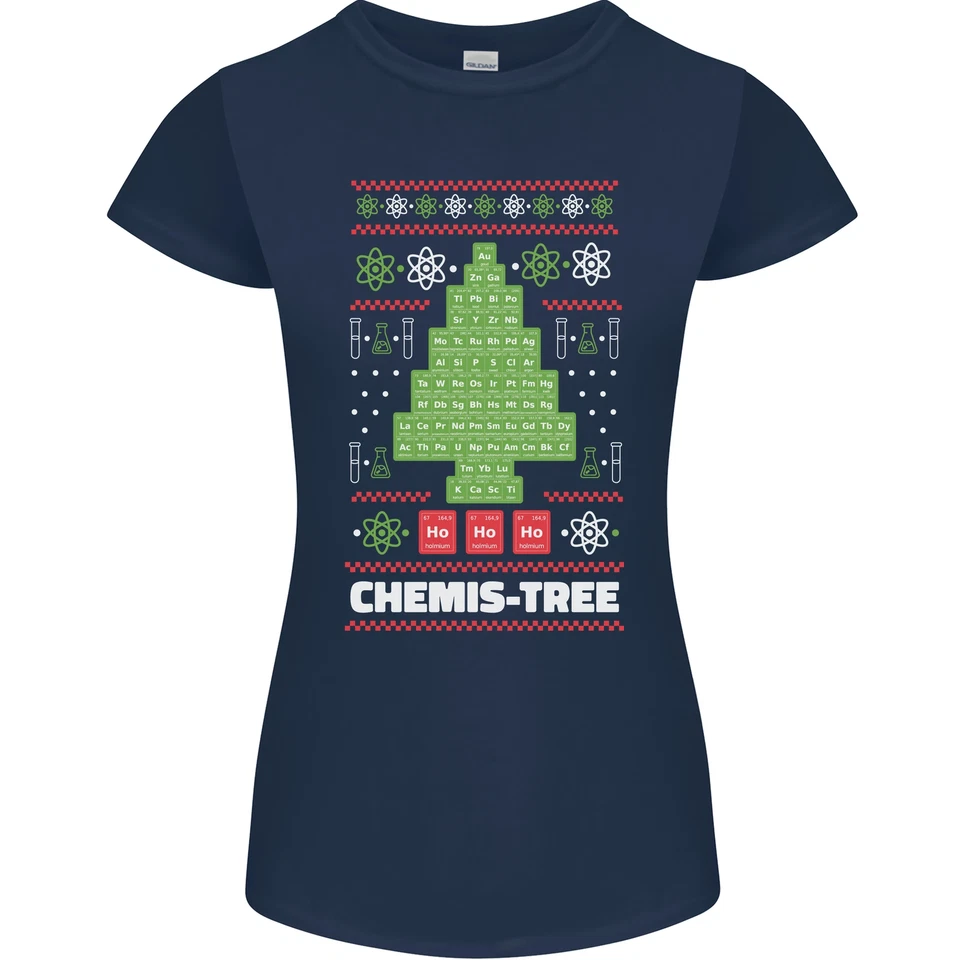 Christmas Chemistry Tree Funny Xmas Science Womens Petite Cut T-Shirt - Image 2 of 4
