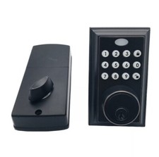 Amazon Basics Electronic Deadbolt Door Lock, Traditional, Oil Rubbed Bronze