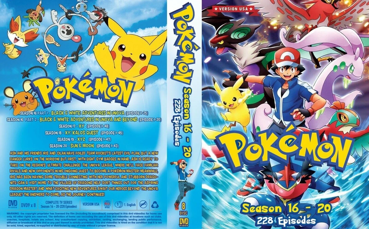 ENGLISH VERSION POKEMON SEASON 16 20 DVD USA VERSION 228 Episodes