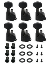 Metallor 6R Inline Tuning Pegs Locking Tuners Keys Machine Heads Black
