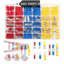 300/480PCS Insulated Electrical Wire Splice Terminal Spade/Crimp/Ring Connectors