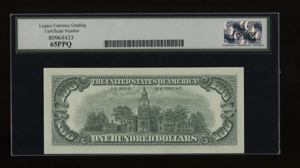 DBR 1963-A $100 San Francisco STAR Gem Fr. 2163-L* Legacy 65 PPQ Ser L00217171* - Image 2 of 2