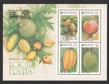 SINGAPOUR 1993 FRUITS LOCAUX BLOC BLOC BLOC BLOC DE 4 TIMBRES COMME NEUF MNH ...