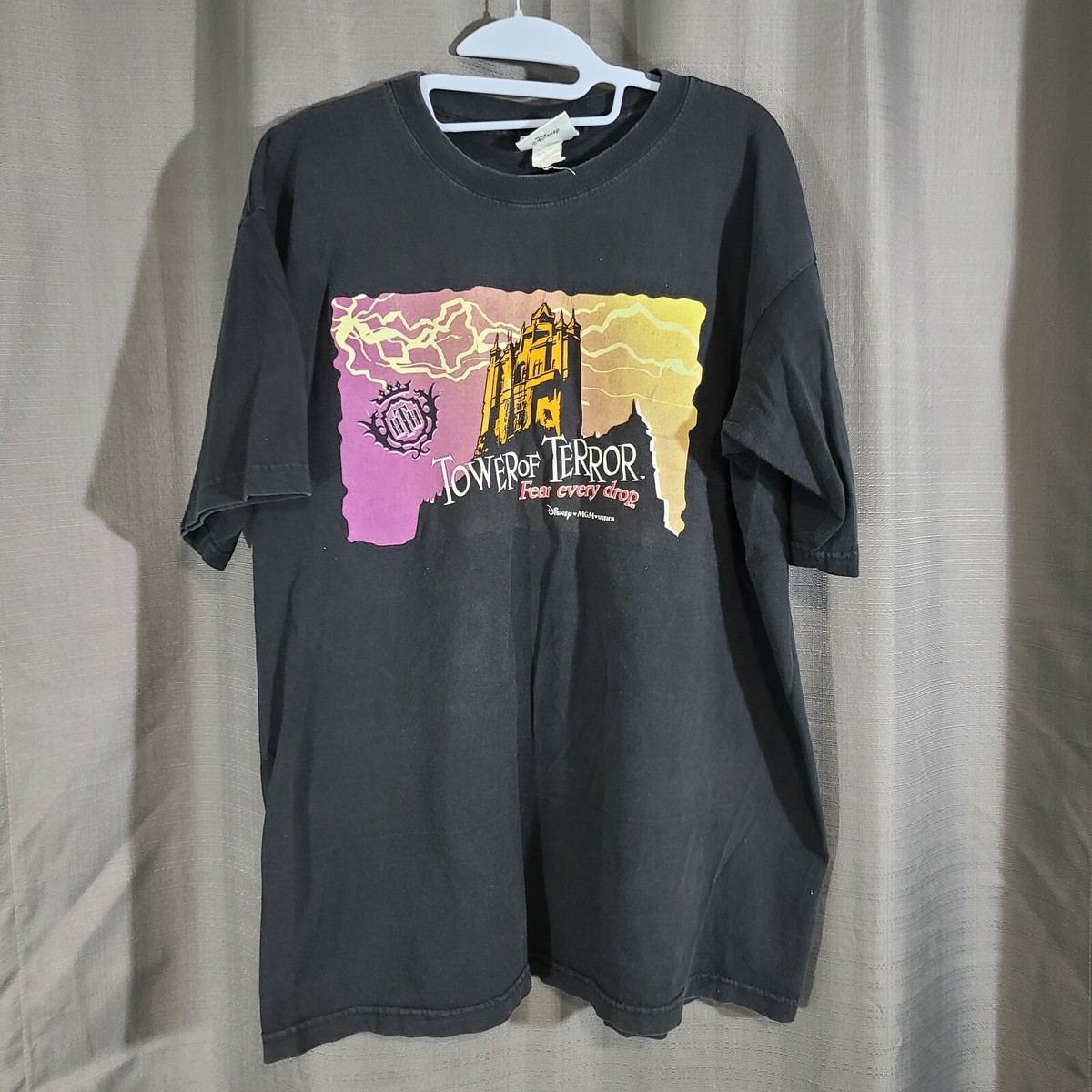 VTG Disney World Tower of Terror Fear Every Drop Ride Shirt Tee sz 