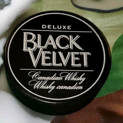 CANADIAN WHISKEY BLACK VELVET DELUXE WHISKEY   CANADIAN OFFICIAL INGLASCO PUCK