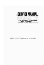 Manuale Di Servizio Per Akai GX-400 D PRO