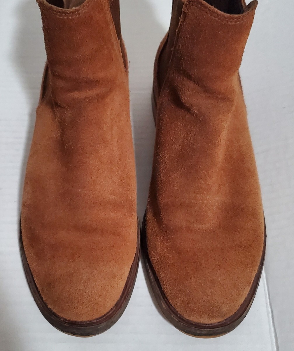 Clarks Chelsea Suede Leather Ankle Boots Brown Pull On  display picture 2