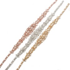 Sale Rhinestone Bling Bridal Crafts Beaded Sew on Crystal Costume Dress Applique