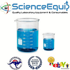 Glass BEAKERS Graduated Research Grade Low Form Various Size BOROSILICATE 3.3