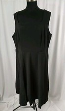 Bloom Chic Solid Pocket Ruffle Hem Tank Dress Black Womens Sz 18 20