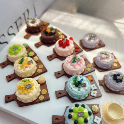 1PCS 1/12 1/6 Scale Miniature Dollhouse Birthday Dessert Cakes Bakery Food Model