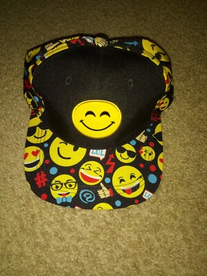 SMILING  & LOL EMOJIS HAT- NEW-ADJUSTABLE-EMBROIDERED SEWN PATCH FRONT-PATTERN 1