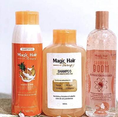 Magic Hair Therapy Shampoo Crecimiento , Shampoo Banana & Piña y Shampoo BOOM
