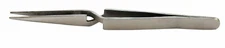 4.5" Cross Locking Tweezers Reverse Action Straight Tip Stainless Steel