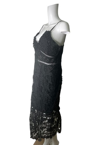 BOOHOO Bodycon Midi Dress Size Large 16 Black Lace Panel Womens NEW EU44 RRP £29 - Picture 11 of 14