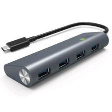 Techly Hub USB-C™ SuperSpeed 4 Porte USB3.0 con PD, Alluminio