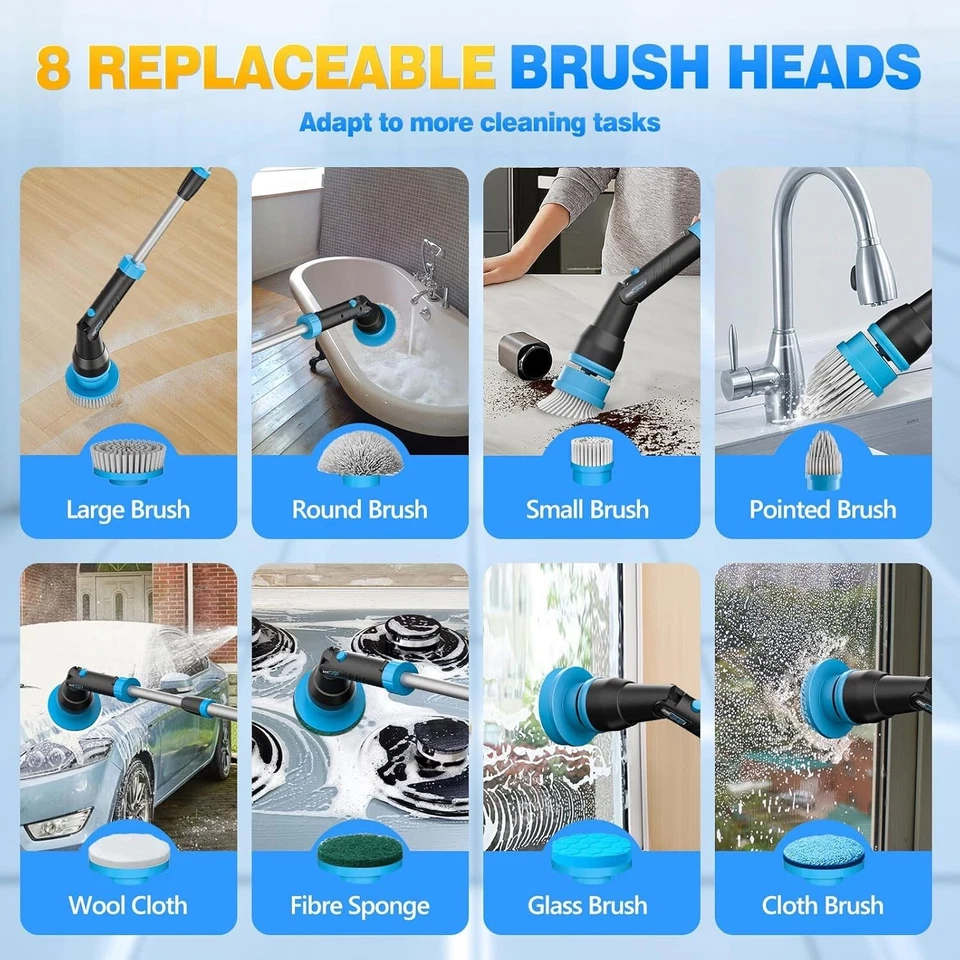 Electric Spin Scrubber,1200RPM Cordless Shower Scrubber, 2 Batteries - Image 2 of 4