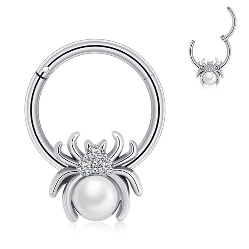 1PC Silvery Septum Clicker Surgical Steel Hinged Nose Rings Hoop Earrings 16G US - Picture 20 of 24