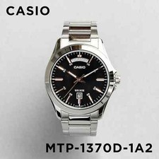 Casio MTP-1370D-1A2 Men's Analog Watch Black Dial Silver Stainless Band