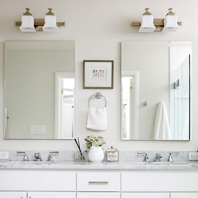 2PCS Bathroom Mirror with Beveled Edge, 20'' X 30'' Rectangular Wall Mirror, Frame