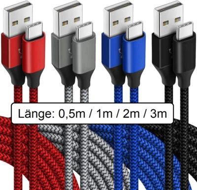 EHAN 1m / 2m / 3m USB C schnell Ladekabel Typ C Datenkabel für Samsung S20 A51 Huawei