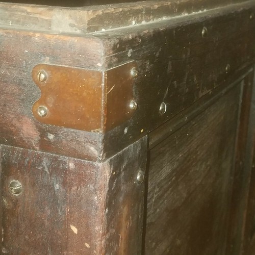 Antique Large 42 Inch Carpenter Tool Trunk Chest Original Parts 4 metal handles - Picture 11 of 12