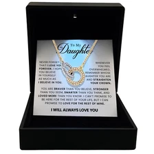 TRYNDI To My Daughter Necklace from Dad Mom –Daughter Christmas Gifts