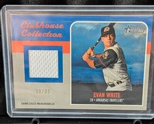 2019 Topps Heritage Minors Clubhouse Collection Relics Evan White Blue 38/99