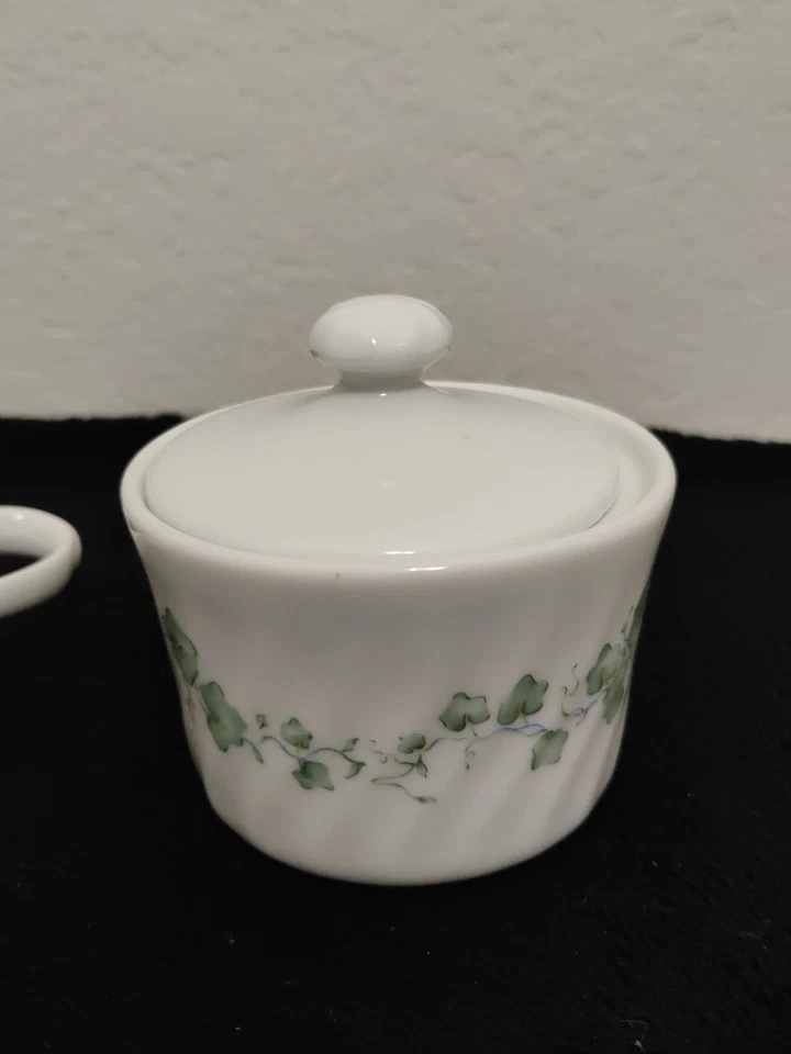 Novo sem caixa Corelle Callaway verde hera redemoinho açúcar tigela e creme creme creme - Imagem 4 de 4