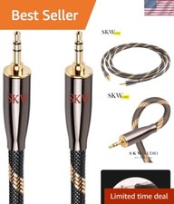 Durable 3.2ft 22AWG Aux Cable - Corrosion-Resistant with Gold Plated Connectors