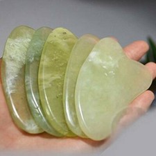 Gua Sha Natural Green Jade Quartz Crystal Stone Crystal Body Massage Board Tool